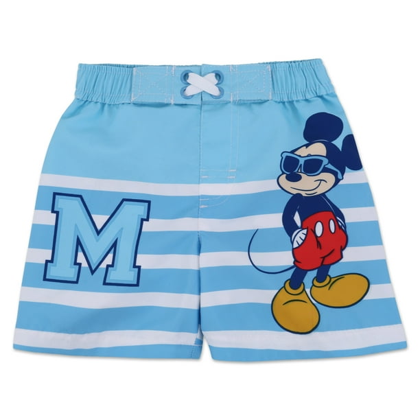 Disney Mickey Mouse Toddler Boys Swim Trunks Bathing Suit Blue 5T