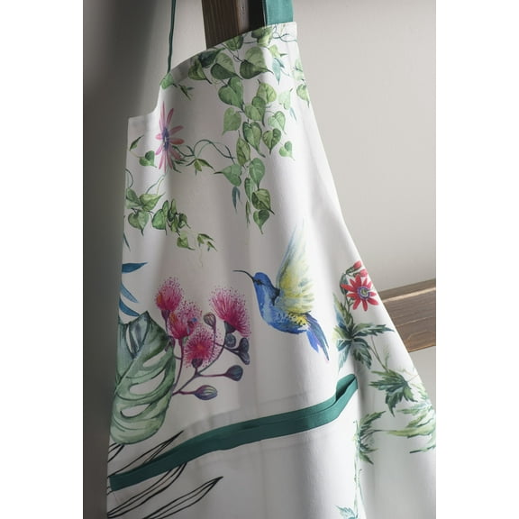 Maison d' Hermine Tropiques 100% Cotton 1 Piece Kitchen Apron with an Adjustable Neck & Hidden Centre Pocket with Long Ties for Women Men Chef Spring/Summer (27.50"x31.50")