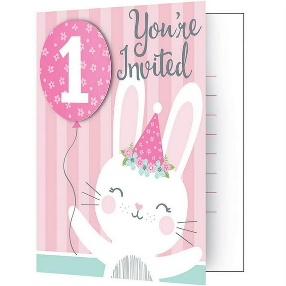 1st Birthday Bunny Folded Invitation (8)