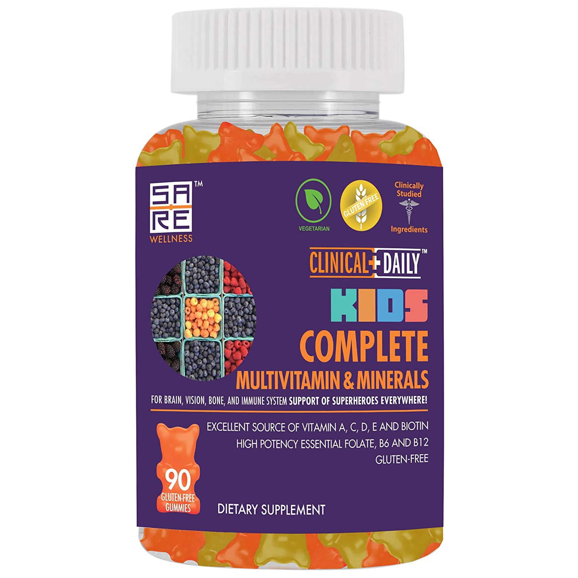 Clinical Daily Kids Multivitamin Gummies Daily Vitamin Gummy Supplement 90 Count