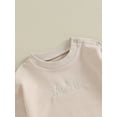 thumbnail image 5 of Bagilaanoe Baby Boy Oversized Romper Sweatshirt Newborn Long Sleeve Bodysuits Letter Embroidery Pullover 3M 6M 12M 18M Infant Casual Tee Tops, 5 of 8