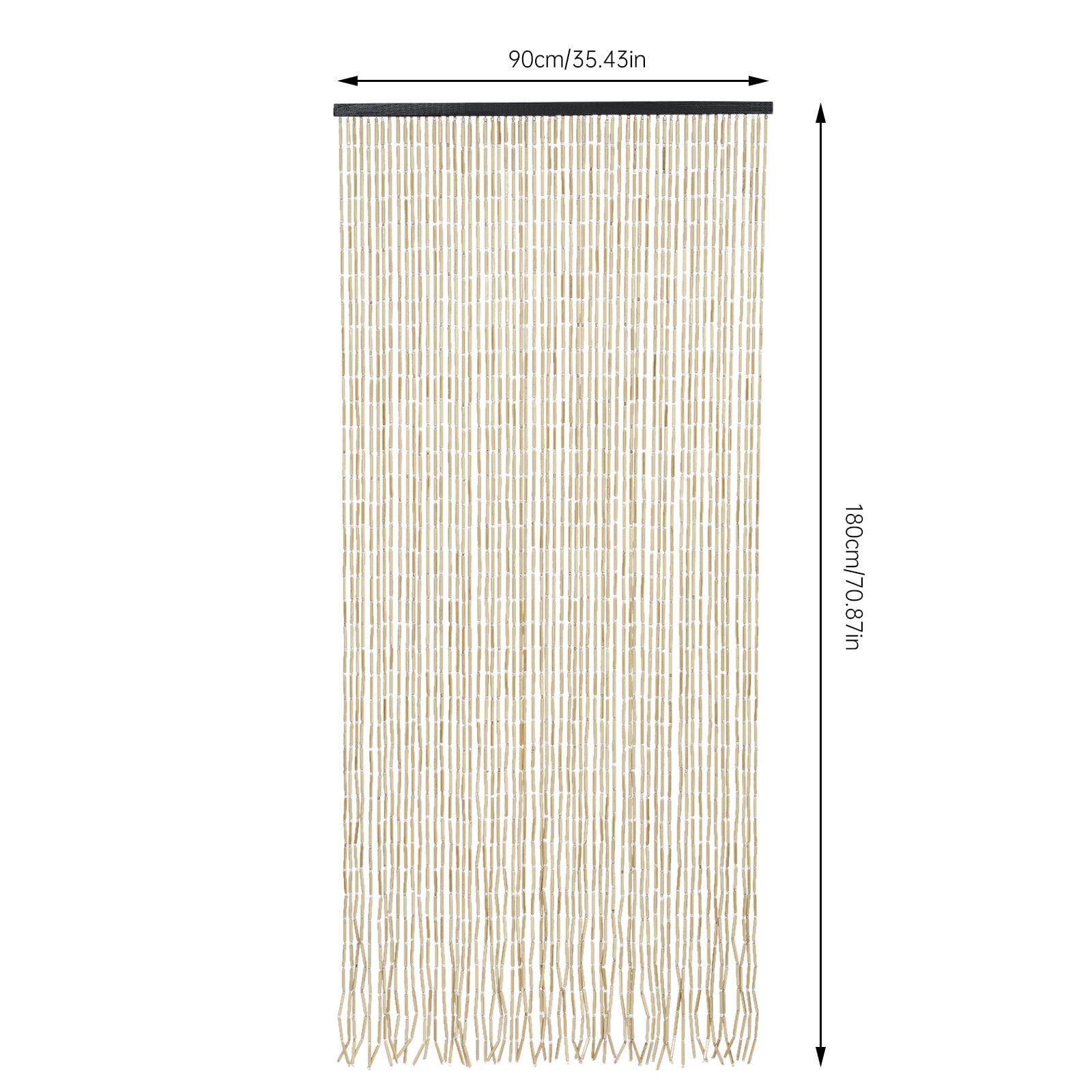 25/60 Strands Retro String Door Curtain Wood Bamboo Beaded Curtain Room Divider Window Decor 78*35.5inch/70.87*35.43inch