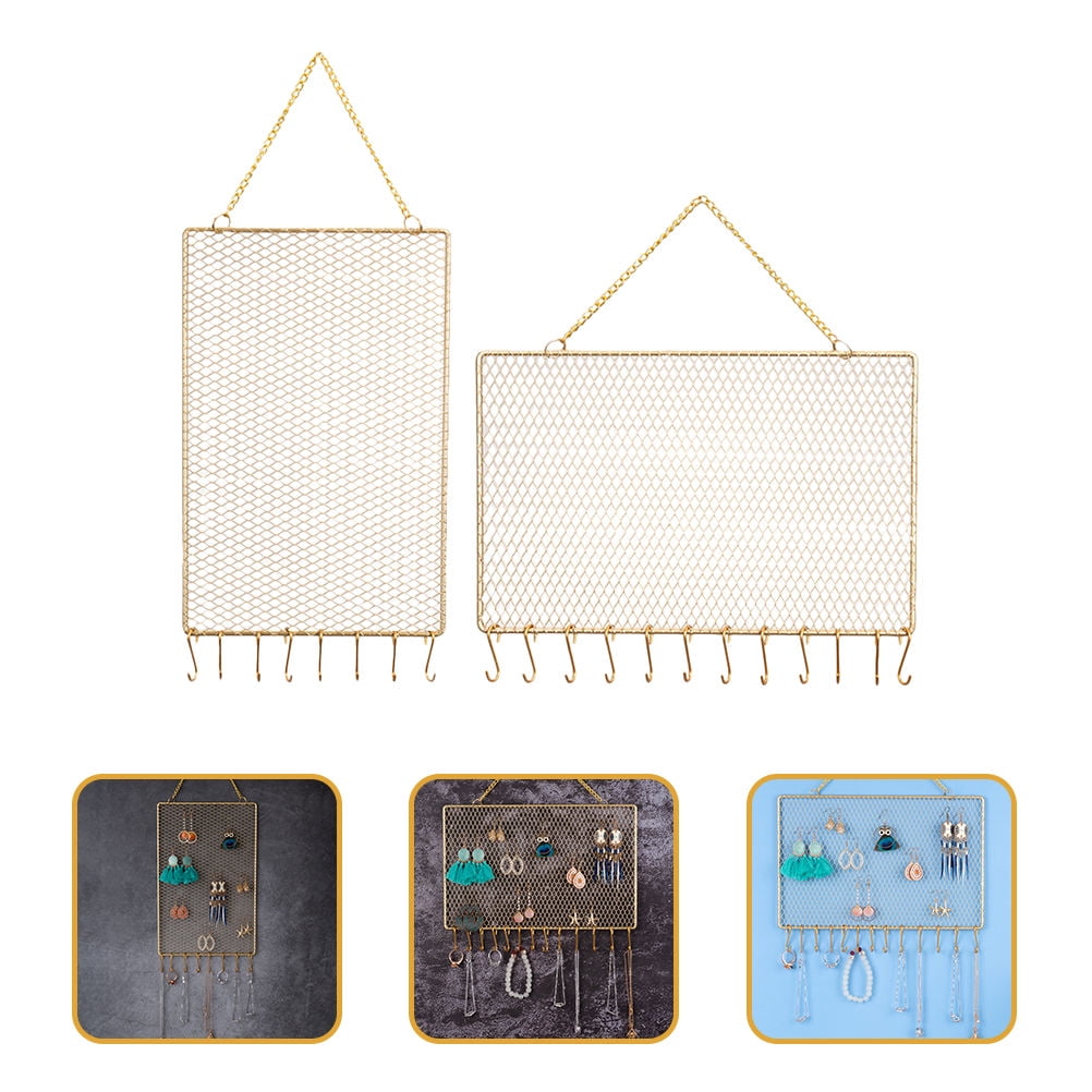 WHAMVOX  2 Pcs Hanger Jewelry Storage Earring Organizer Wall Women's