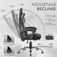 thumbnail image 4 of Homall Gaming Chair Massage Office Chair Computer Racing Chair High Back PU Leather Chair with Footrest, Gray, 4 of 8