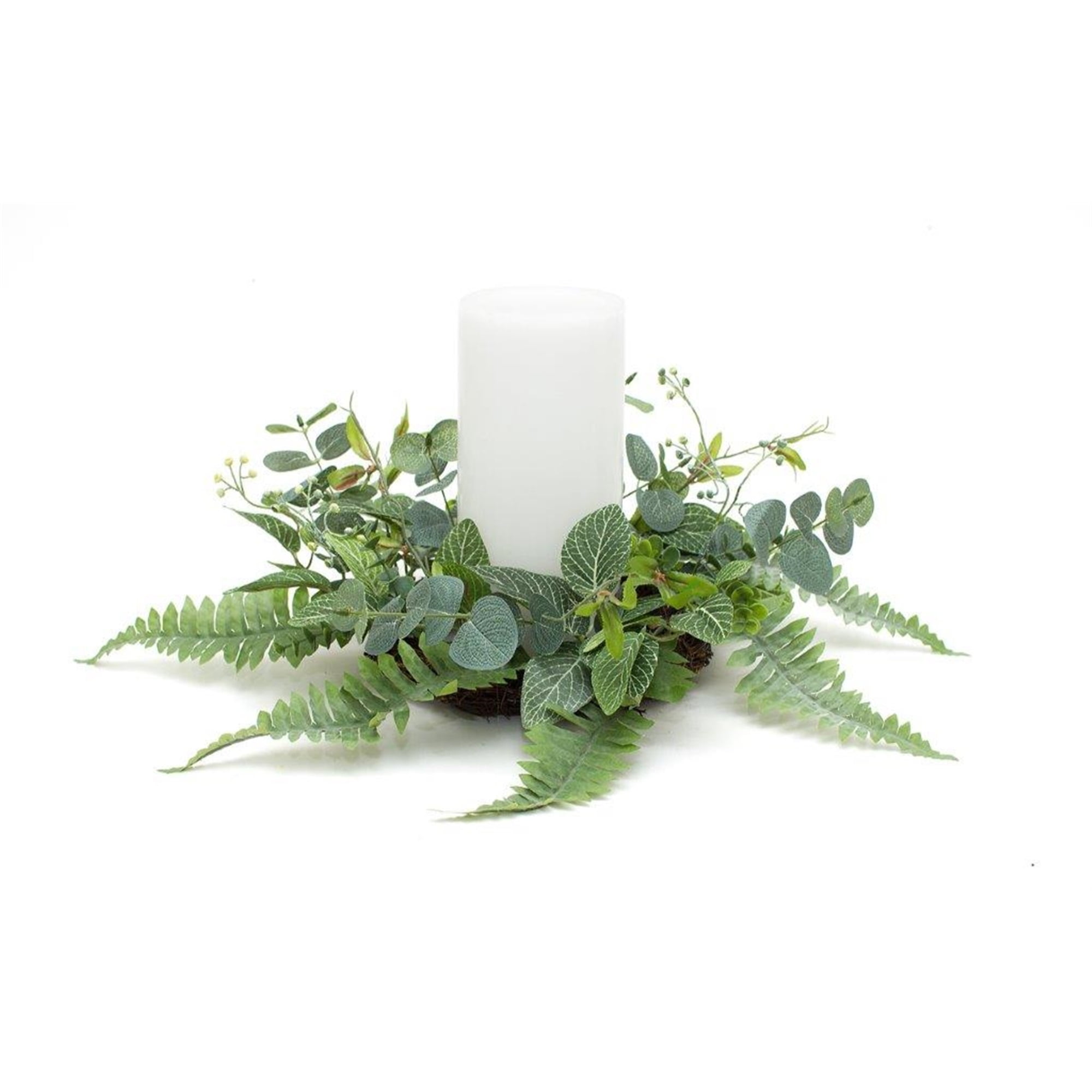 Mixed Foliage Candle Ring 18"D Polyester (Fits a 6" Candle)