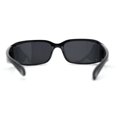thumbnail image 4 of Polarized Unique Curved Side Visor Lens Narrow Rectangle Sunglasses All Black, 4 of 4
