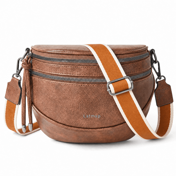 LATMAP Crossbody Sling Bag For Women&Men Brown
