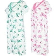 thumbnail image 3 of JEFFRICO Womens 2 Pack Nightgowns Short Sleeve Sleepwear Soft Pajama Dress Nightshirts, 3 of 4