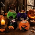 thumbnail image 5 of Halloween Candy Carrier, Purple Gift Bag, Halloween Bags for Candy, Basket with Handle, Crafted with Soft Halloween Fabric for Student to Carry Halloween Treats for Door-To-Door, 5 of 7