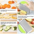 thumbnail image 5 of Large Crinkle Cutter French Fry Cutter, Large Wave Slicer Potato Wavy Chopper, Stainless Steel Vegetable Crinkle Cutting Onion Chopping Tool with Handle for Cucumber, Kitchen Dicer Gadgets, 5 of 10