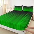 thumbnail image 3 of jejeloiu Neon Geometric Stripe Twin Sheet Sets,Green Lines Bedding For Adults 3pcs, 3 of 7