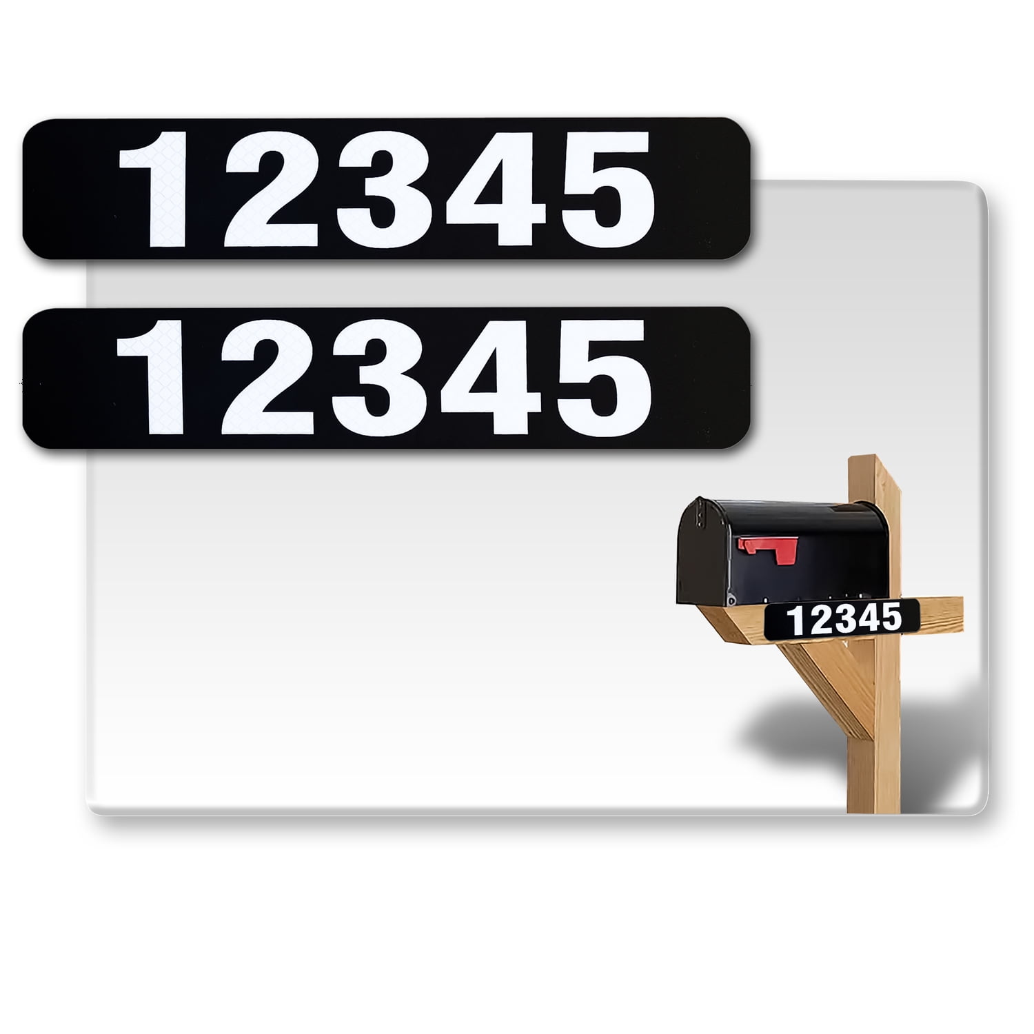 2 Pack Customized Horizontal 911 Mailbox Address Numbers Stickers