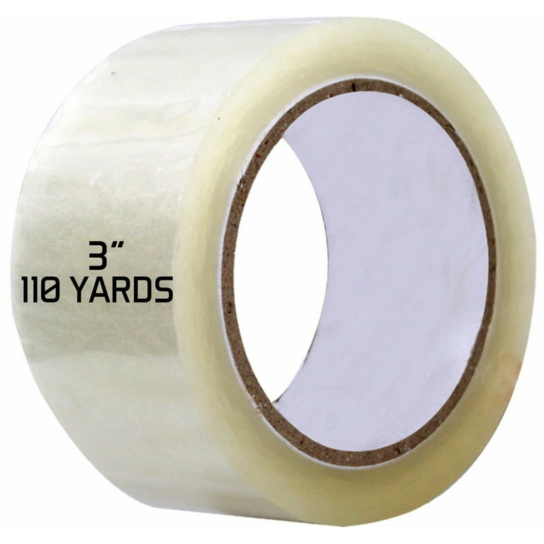 Sure-Max 24 Rolls Extra-Wide Shipping & Packing Tape (3 x 110 yard/330' Each) - Moving & Adhesive Carton Sealing - 2.0mil Clear