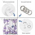 thumbnail image 4 of Purple Flowers Shower Curtain, Waterproof Shower Curtains for Bathroom, Butterfly Spring Floral Watercolor Farmhouse Washable Fabric Bathtub Curtain Set Bath Decor with 12 Hooks Extra Long 72"x96", 4 of 8