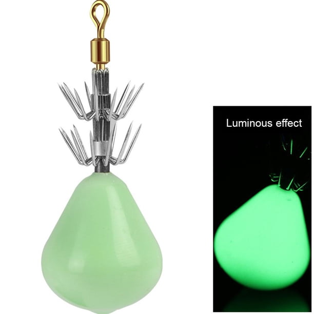 Anzuelos de calamar giratorios luminosos de 60g y 6cm, anzuelos de pulpo de goma blanda