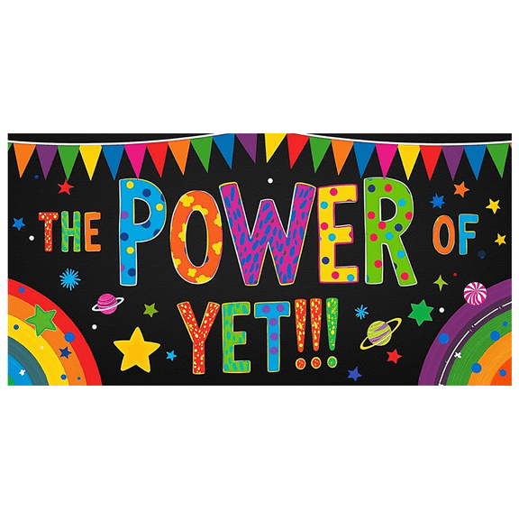Colorful Banner Motivational Theme Space Elements Inspirational Decoration for Classroom Decor School Party Kids Event