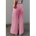thumbnail image 2 of Women's Bonbon Mineral Wash High Waist Wide Leg Cargo Pants with Drawstring - [ZhiHiMeRi] | (US 12-14)L, 2 of 12