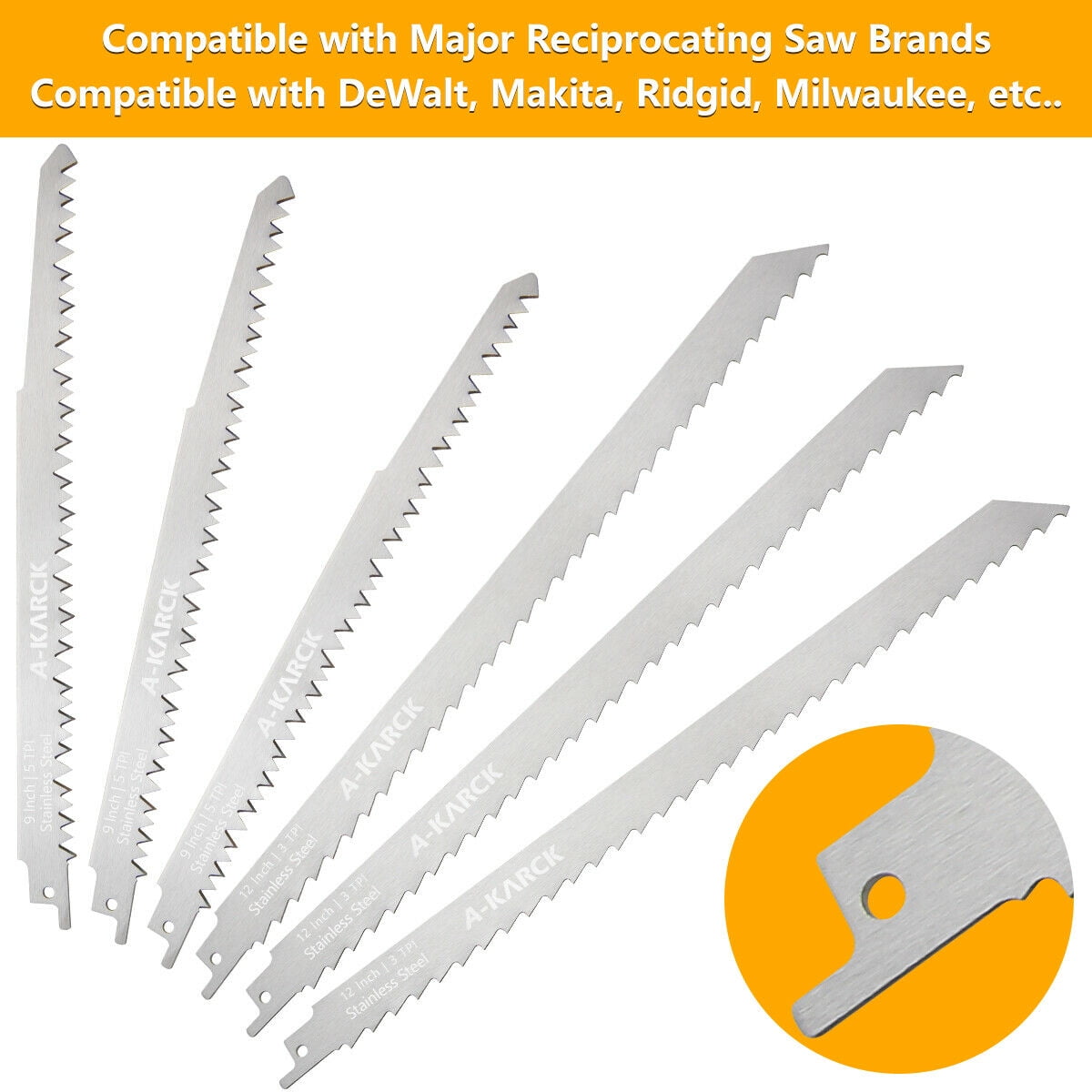 6" 24TPI Reciprocating Blade UNPAINTED Bi-Metal 50 Blades 
