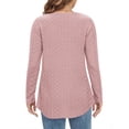 thumbnail image 3 of Fantaslook Plus Size Womens Tunic Tops Eyelet Dressy Long Sleeve Shirt Pleated Crew Neck Blouses Curved Hem Fall Outfits, 3 of 7