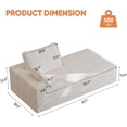 thumbnail image 2 of Flannel Fabric Chaise Lounge, No Assembly Required and Space Saving, White, 2 of 6
