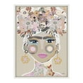 thumbnail image 2 of Kate and Laurel Sylvie Frida Frollae Framed Canvas Wall Art by Inkheart Designs, 18x24 White, Modern Floral Female Portrait Art, 2 of 6