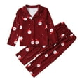 thumbnail image 2 of Odeerbi Christmas Pajamas For Family Boys Girls Child Plaid Printed Blouse Tops+Pants Xmas Matching Set Red, 2 of 7