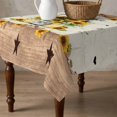 thumbnail image 4 of Sunflower Vintage Table Cloth Waterproof Tablecloths, Farmhouse Floral Botanical Brown Wooden Tablecloth Dining Table Cover for Kitchen Party Tabletop Outdoor, Square Tablecloth 60x60 Inch, 4 of 9