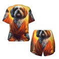 thumbnail image 5 of Lsque Cartoon Puppy Sunset Women's Short-Sleeved Pajama Set - 2 Piece Soft and Lightweight Sleepwear Set-4X-Large, 5 of 9