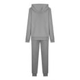thumbnail image 6 of RYRJJ Women's Two Piece Outfits Fleece Lined Sweatsuit Set Long Sleeve Pullover Hoodies and Sweatpants Workout Athletic Tracksuits Loungewear(Gray,L), 6 of 8