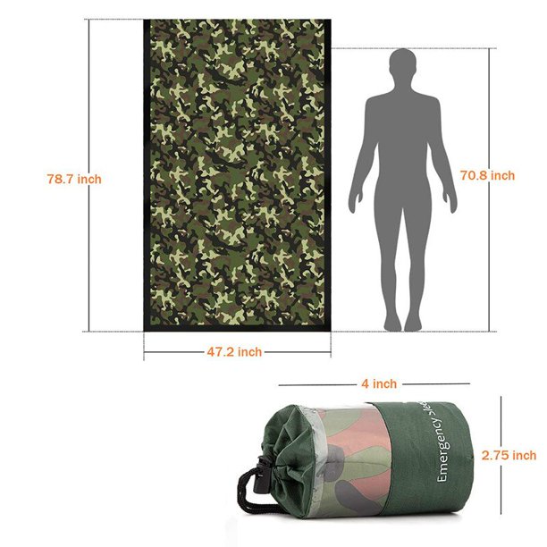 Saco de dormir de emergencia térmico ligero impermeable Bivy Saco - Manta de supervivencia Bolsas Camping, Senderismo, Actividades al aire libre Tan Jianjun unisex