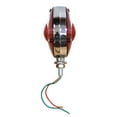 thumbnail image 3 of APSMOTIV Waterproof Round Red/Red Double Face Lights Assembly with 12v Bulbs Compatible for Truck Trailer SUV RV Fender Stop Turn Tail and Parking Light, Chrome Die Cast Housing, 3 of 5