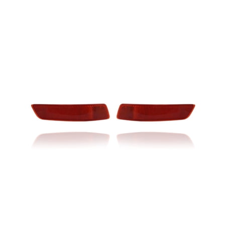 Bumper Reflector - Compatible/Replacement for 13-18 Lexus ES350/300h/GS450h 13-19 GS350/200T/300 - Rear - Pair Left Driver + Right Passenger Set - 8191030040 8192030040 CAPA