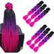 thumbnail image 1 of Paquete de 6 extensiones de cabello sintético Jumbo, extensiones de cabello coloridas resistentes al calor para bricolaje, cabello trenzado Ombre en colores morados, 1 of 5