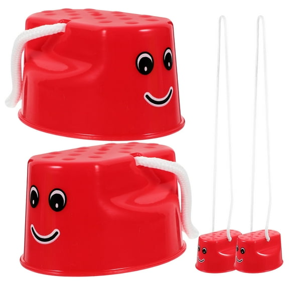 GAXIRE 4Pcs Kids Stilts Set for Children Kindergarten Home Use Red Plastic 11.5x6.3x5.2cm