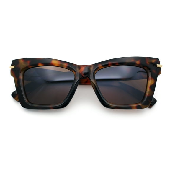 Womens Nerdy Thick Horn Rim Cat Eye Hipster Plastic Sunglasses Tortoise - Brown