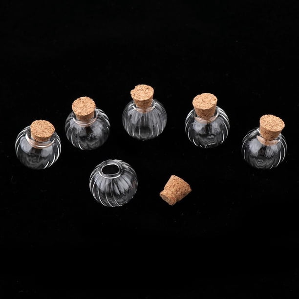 Mini Botellas De Cristal Verde Vintage Con Corchos Formas | Envío Gratis