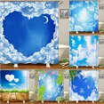 thumbnail image 2 of Natural landscape Blue Sky White Clouds Shower Curtains Bathroom Frabic Waterproof Polyester Bath with, 2 of 7