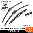 thumbnail image 2 of Car Wiper for TOYOTA Matrix E140 2009-2014 Front Rear Windshield Windscreen Wiper Blade Rubber Accessories 26" + 17" 12" 2009 2010 2011 2012 2013 2014, 2 of 7