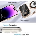 thumbnail image 5 of for Phone 14 Pro Max Case Magnetic Plating Case, 【Support for Magsafe】 Wide Lens Camera Protection Luxury Back Cover with Screen Protector Shockproof Electroplating Cover for Girls Women -White, 5 of 6