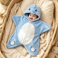 thumbnail image 6 of Shadoumai Baby Starfish OnesieCozy Star Babies Swaddle BagInfant Soft Fleece One Piece OutfitsFall Winter Warm Outfits, 6 of 7
