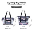 thumbnail image 4 of HAWEE Expandable Duffel Bag for Women with Trolley Sleeve and Wet Pocket Water Repellent Weekender Travel Tote Large Capacity Carry On Overnight Luggage for Gym/ Trip/ Camping/ Beach, Flamingo Stripe, 4 of 7
