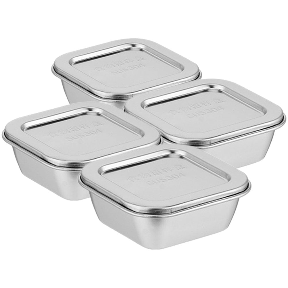 その他 STAINLESS STEEL CONTAINER TABLE TOP 50L Food Storage Containers, 4Pcs Stainless Steel Containers