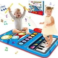 thumbnail image 1 of Alfombrilla musical Aitbay Baby de 1 a 3 años con batería de piano 2 en 1, 1 of 7