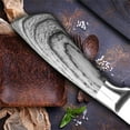 thumbnail image 7 of 5inch Japanese Utility Knife Kitchen Chef Knife Shrap High Carbon Steel Damascus Laser Paring Knife with Cover Cooking Tool, 7 of 7