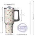 thumbnail image 2 of 40oz Pioneer Flower Floral Print Pattern Insulated Tumbler with Handle, BPA-Free Leak Proof Lid and Straws, Double Wall Vacuum, Hot 12h/Cold 34h, 2 of 6