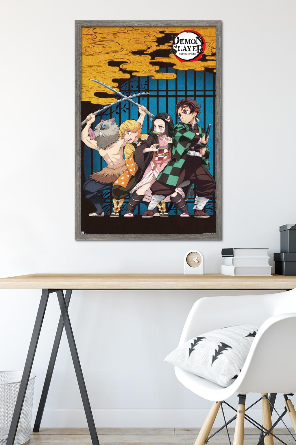 Demon Slayer - Group Art Wall Poster, 22.375" x 34" Framed