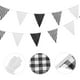 thumbnail image 3 of Banderín de Cuadros en Blanco y Negro Uxcell, 36 PCS Banderas Triangulares para Decoración de Cumpleaños y Bodas al Aire Libre, 3 of 6