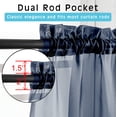 thumbnail image 2 of OVZME 2 Panels Sheer Navy Blue Curtains 54 Inches Length Window Treatment for Kitchen, Elegant Airy Transparent Curtain Draperies Rod Pocket for Kids Living Room, Each 42 Width 54 Length, 2 of 5