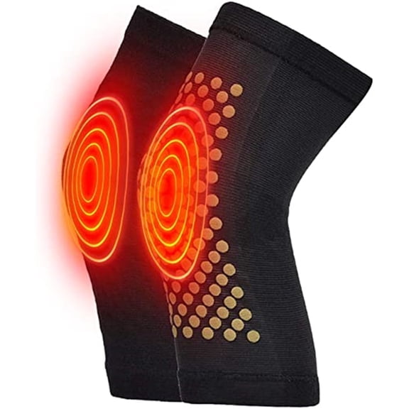 2 Pack Winter Warm Knee Brace Knee Compression Sleeve Support for Women Men Thermal Cotton Leg Warmer Knee Pads Protector for Cycling Tendonitis Arthritis Pain Relief (Black, Wormwood Self Heated)