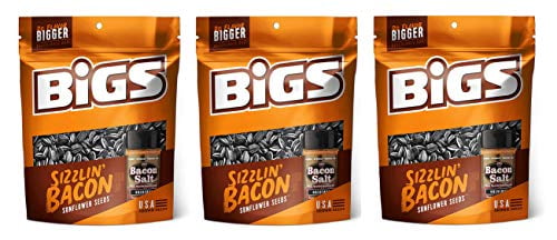 BIGS Sunflower Seeds 3.63 oz - Pack of 3 (Sizzlin' Bacon)